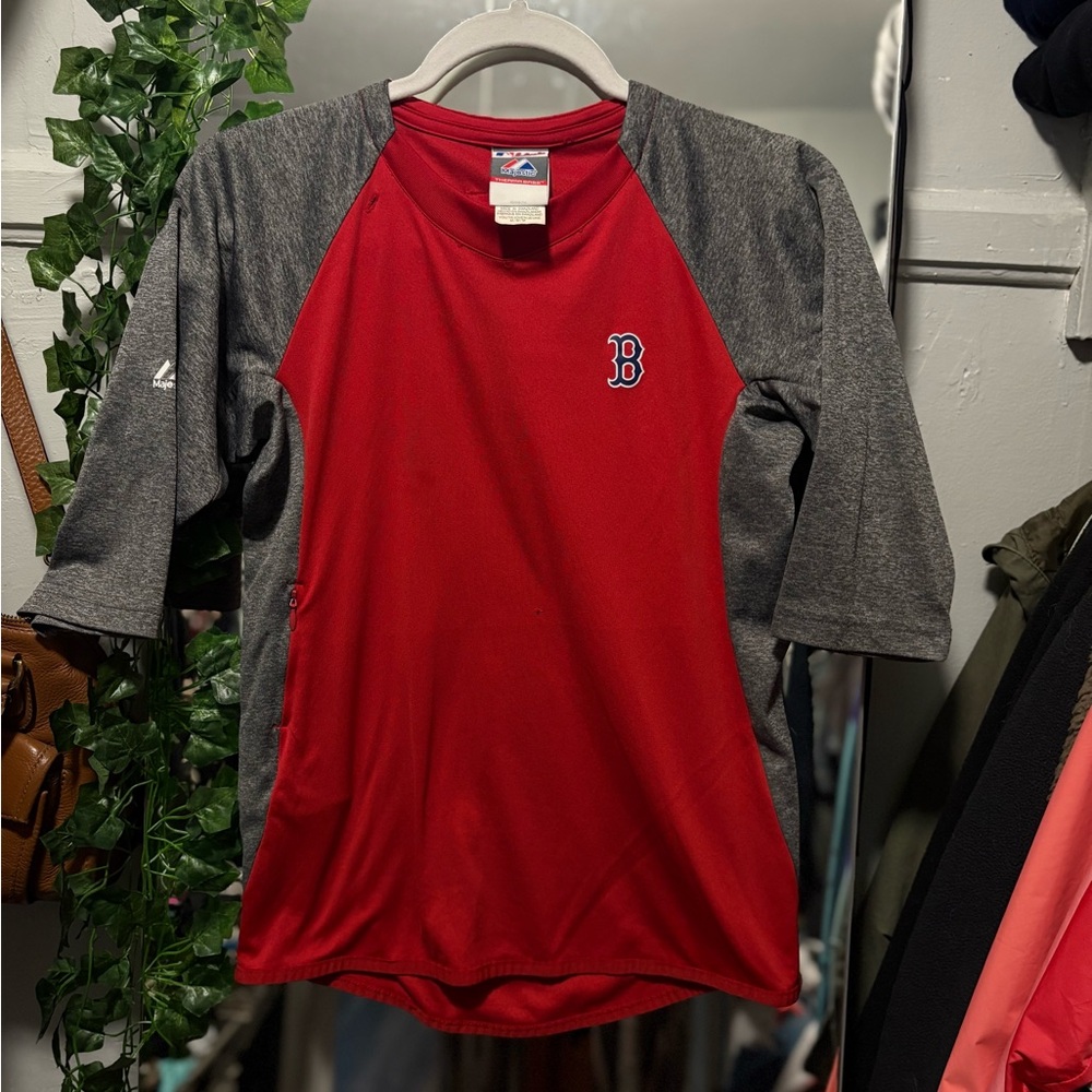 Majestic Red and Gray Kids Jersey